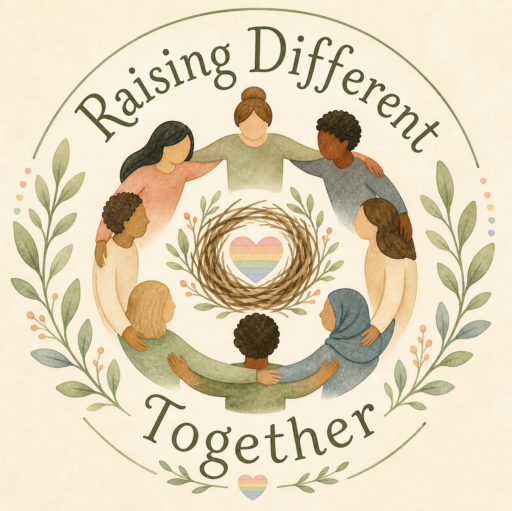 Raising Different Together logo showing a circle of people with a heart and nest.