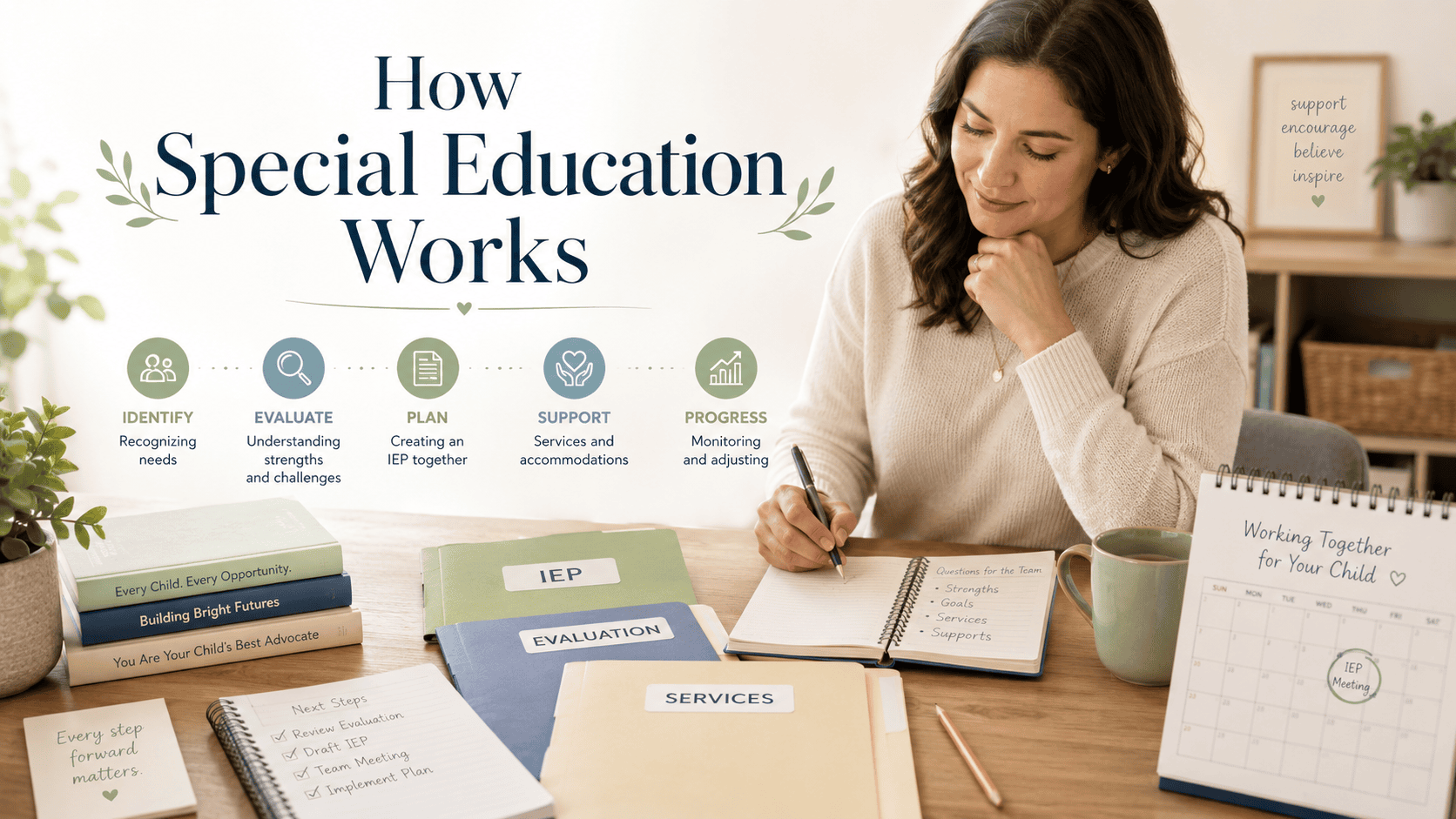 Parent-friendly graphic explaining how special education works.
