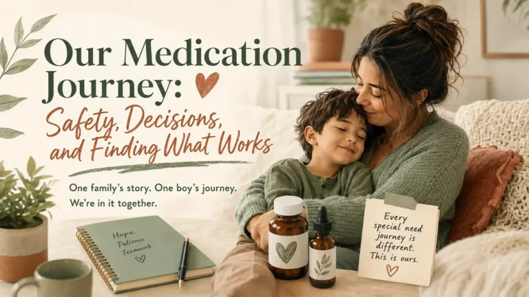 Mother cuddling her young son in a warm family setting for a story about navigating ADHD medication, safety, anxiety, and finding the right support.