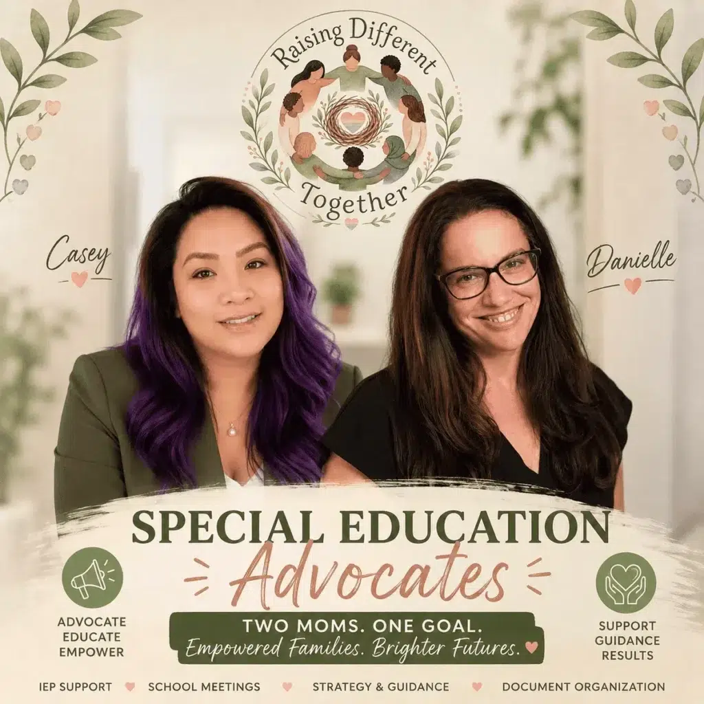 Danielle and Casey of Raising Different Together pictured as special education advocates.